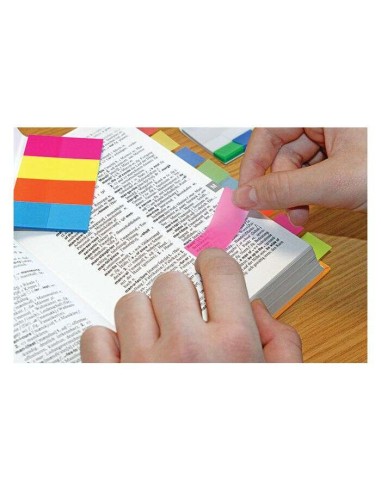 Notas Globais inFO Pacote de 4 Blocos de 40 Marcadores de Página 50 x 20mm - Cores Amarelo, Laranja, Azul e Rosa