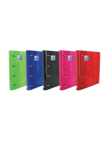 Oxford Europeanbinder Classic Pasta de 4 Argolas Formato A4+ com Recarga Quadriculada 5x5mm e 4 Furos - Fecho com Elástico - Co