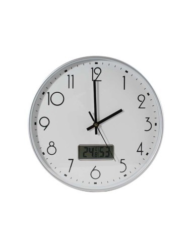 Bismark Relógio de Escritório com Marcador Digital de Temperatura e Umidade - Números Pretos - Cristal Exterior - Ponteiros de 