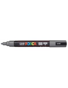Posca PC-5M Marcador de Pintura - Ponta de Bala 1.8-2.5mm - Tinta à Base de Água - Resistente à Luz - Cor Cinza Profundo