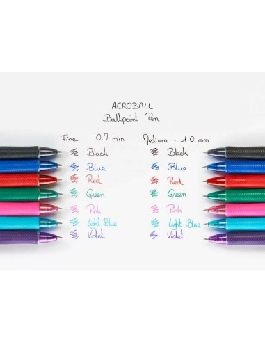 Pilot BeGreen Esferográfica Retrátil Acroball - Recarregável - Fabricada com Plástico Reciclado - Ponta Redonda 0.7mm - Traço 0