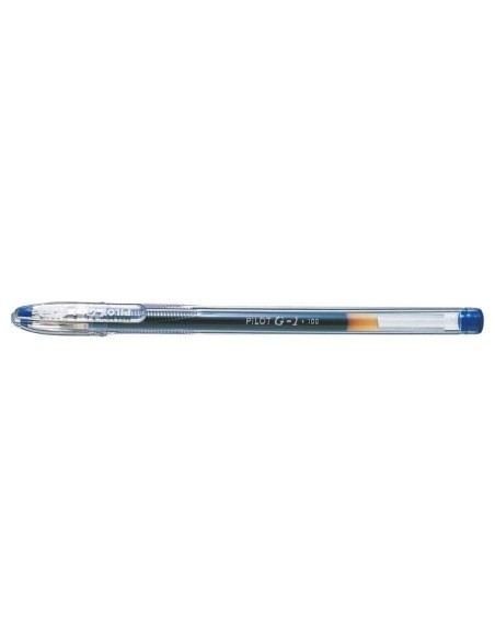 Pilot Caneta Gel G1 - Recarregável - Ponta de Bola 0.5mm - Traço 0.3mm - Corpo Transparente - Cor Azul