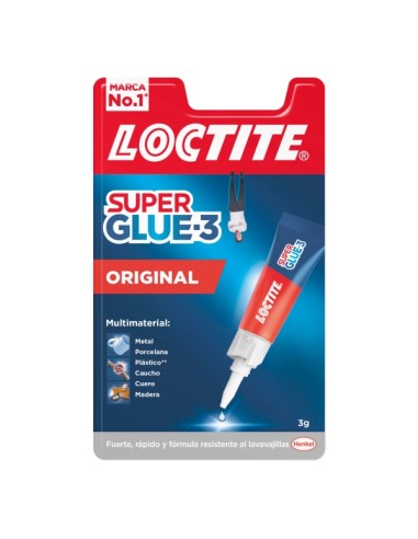 Loctite Super Bonder Original Cola Transparente Instantânea 3g - Fórmula Tripla Resistência - Secagem em 3 Segundos - Tampa Ant