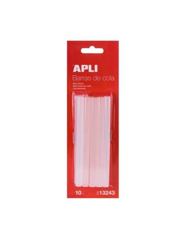 Apli Pack de 10 Barras de Cola Termofusível Ø 7,5mm x 10cm
