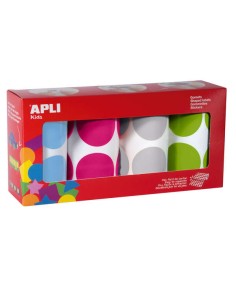 Apli Pack de 4 Rolos de Adesivos Redondos Ø 45mm - 1416 Adesivos por Pack - Adesivo Permanente - Desenvolvimento de Habilidades