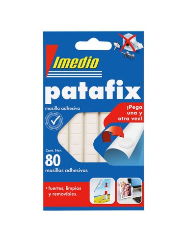Imedio Patafix Massa Adesiva Branca - Fortes, Limpas e Removíveis - 80 Peças