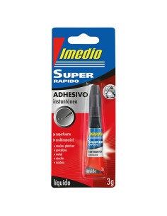 Imedio Super Rápido Cola Instantânea 3g - Superrápido e Extraforte - Ideal para Colar Pequenas Superfícies - Multimaterial - Tr
