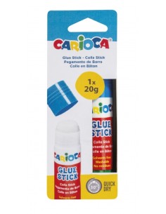 Carioca Cola em Bastão 20g - Ideal para Casa, Escola e Escritório - Cola Papel, Fotos, Tecidos e mais - sem Solventes - Cores V