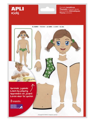 Apli Gomets Temáticos o Corpo - 156 Gomets - Desenvolvidos com Educadores - Ajudam a Identificar Partes do Corpo - Desenvolve H
