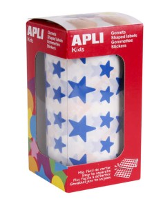Apli Gomets Estrela Azul - 12,5mm e 19,5mm - Adesivo Permanente - 59 Folhas Pré-cortadas - 2.360 Gomets por Rolo