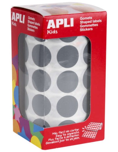 Apli Pack de 1770 Adesivos Redondos Ø 20mm - 59 Folhas Pré-cortadas - Adesivo Permanente - Ideal para Escolas Infantis e Colégi