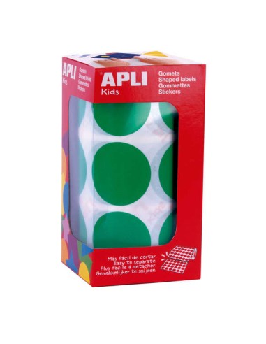 Apli Pack de 708 Adesivos Redondos Ø 33mm - 59 Folhas Pré-cortadas - Adesivo Permanente - Ideal para Escolas Infantis e Colégio