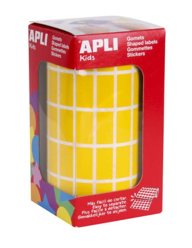 Apli Gomets Retangulares Amarelos - 20x10mm - 59 Folhas Pré-cortadas - 3540 Unidades por Rolo - Ideal para Escolas e Oficinas I