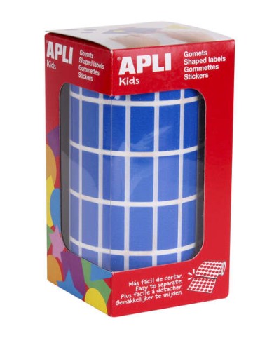 Apli Gomets Retangulares Azuis - 20x10mm - 59 Folhas Pré-cortadas - 3540 Unidades por Rolo - Ideal para Atividades Infantis - C
