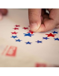 Apli Gomets Estrela Vermelha - 12,5mm e 19,5mm - Adesivo Permanente - 59 Folhas - 2360 Gomets por Rolo - Ideal para Desenvolver 2