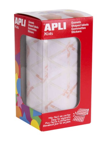 Apli Gomets Triangulares Brancos - 20x20x20mm - Adesivo Permanente - 2832 Gomets por Rolo - Normas EN-71 e FSC - Adesivo à Base