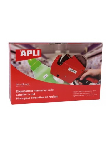 Máquina Etiquetadora de Preços Apli 1 Linha 8 Caracteres - Fácil Uso - Troca Rápida de Dígitos - Instalação Simples de Rolo e C