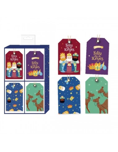Bismark Pacote de 24 Etiquetas Pendentes para Presentes - 4 Designs Natalinos - Inclui Cordão