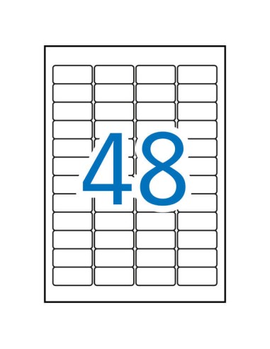 Apli Pack de 960 Etiquetas Brancas Resistentes ao Clima - Tamanho 45,7x21,2mm - 20 Folhas x 48 Etiquetas