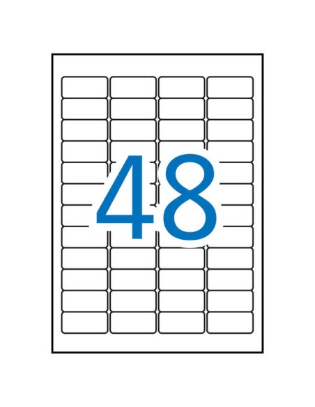 Apli Pack de 960 Etiquetas Brancas Resistentes ao Clima - Tamanho 45,7x21,2mm - 20 Folhas x 48 Etiquetas