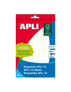 Apli Pack de 280 Etiquetas Permanentes 13x40mm - Adequadas para Escrita Manual - Cor Branca