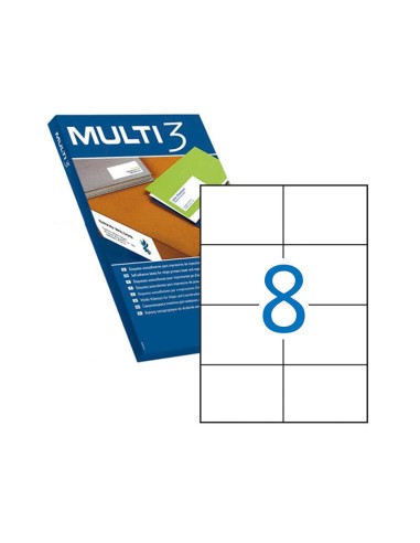 Pacote Multi3 de 800 Etiquetas Brancas Cantos Retos Tamanho 105,0X74,0mm com Adesivo Permanente para Múltiplos Usos
