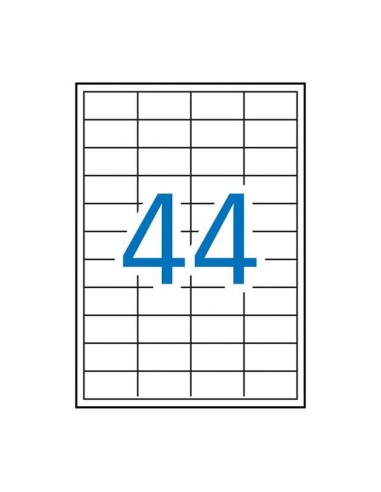 Apli Pack de 4.400 Etiquetas Retangulares 48,5x25,4mm - 100 Folhas com 44 Etiquetas - Adesivo Permanente - Cantos Retos - Cor B