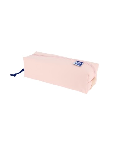 Oxford Live & Go Estojo Quadrado Grande - Material Acolchoado - Elástico para prendê-lo ao Caderno - Cor Rosa