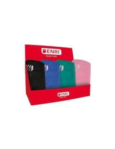 Expositor Enri com 20 Estojos de 1 Compartimento - Fabricados em Neoprene - Cores Preto, Rosa, Azul e Verde