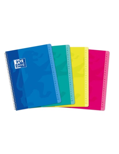 Oxford Classic A5+ Caderno com Espiral Capa Mole - 90 Folhas - Quadriculado 5x5 - Cores Sortidas