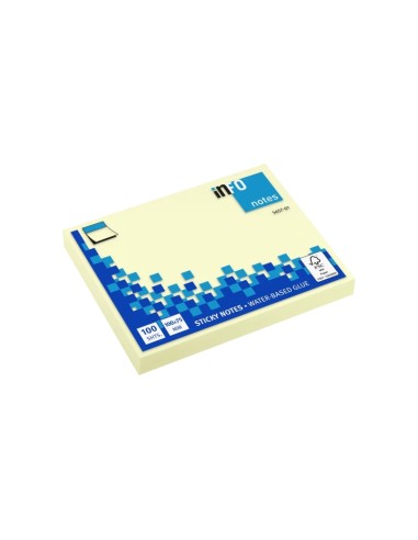 Bloco de 100 Notas Adesivas 100 x 75mm - Certificação FSC™ - Cor Amarela