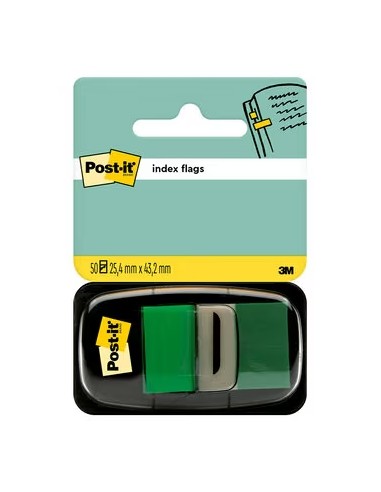 Post-it Index Dispensador com 50 Marcadores Reposicionáveis 25,4 x 43,2mm - Aderência Firme - Para Marcar, Assinalar ou Destaca