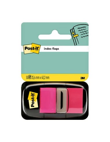 Post-it Index Dispensador com 50 Marcadores Reposicionáveis 25,4 x 43,2mm - Aderência Firme - Para Marcar, Assinalar ou Destaca