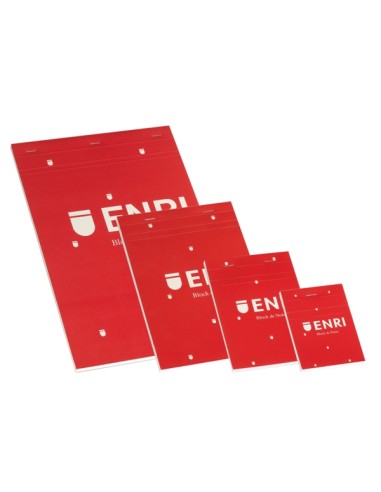 Enri A4 Capa Mole Bloco de Notas Grampeado - Tamanho A4 - Capa Mole - 80 Folhas - Cor Vermelha