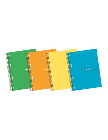 Enri A5+ Europeanbook - Capa Dura Resistente - Espiral Durável - 140 Folhas de Papel de Alta Qualidade - Formato 5x5 - Cores So