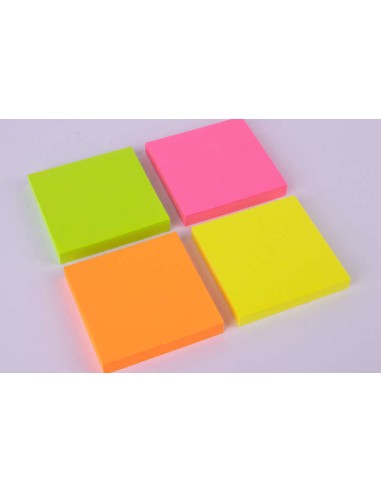 Apli Funny Bloco de 100 Notas Adesivas 75x75mm - Adesivo de Qualidade - Fácil de Descolar - Cor Rosa Fluorescente