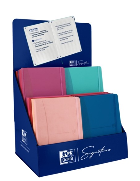 Oxford Signature Expositor de Mesa Sortido A5 - Design Elegante - Inclui Folhas Lisas e Pontilhadas - Ideal para Anotações e Es