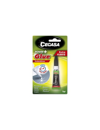 Cegasa Power Glue Cola Instantânea 3g - Secagem Rápida - Alta Resistência - Fácil Aplicação - Cor Transparente