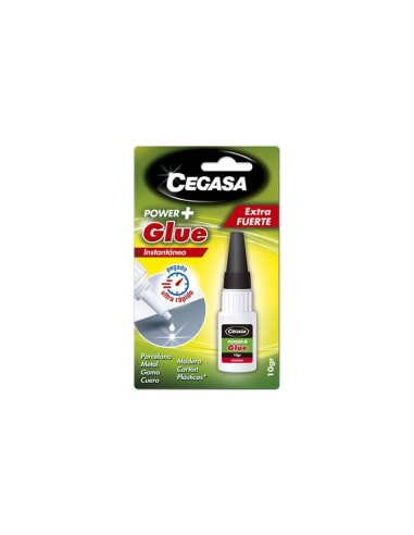 Cola Instantânea Cegasa Power Glue 10g - Alta Resistência - Secagem Rápida - Aplicação Fácil - Cor Transparente