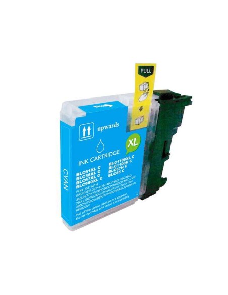 BULK - Brother LC980XL/LC1100XL/LC985XL Ciano Cartucho de Tinta Genérico - Substitui LC980C/LC1100C/LC985C