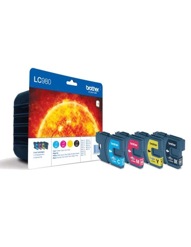 Brother LC980 Pack de 4 Cartuchos de Tinta Originais - LC980VALBP