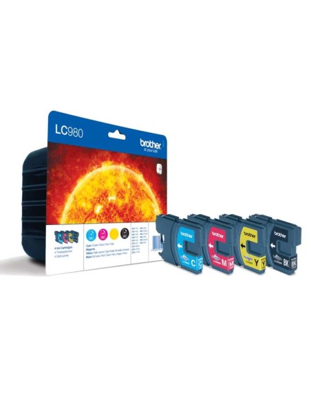Brother LC980 Pack de 4 Cartuchos de Tinta Originais - LC980VALBP