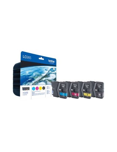 Brother LC985 Conjunto de 4 Cartuchos de Tinta Originais - LC985VALBP
