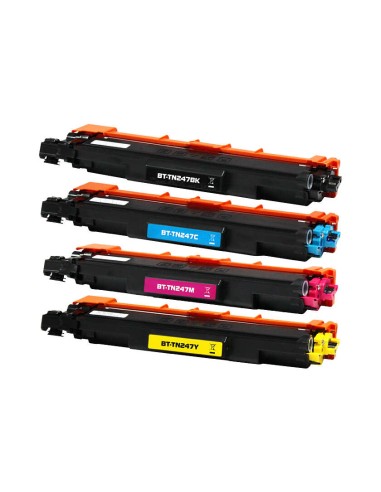 Brother TN247/TN243 Pack de 4 Cartuchos de Toner Genéricos