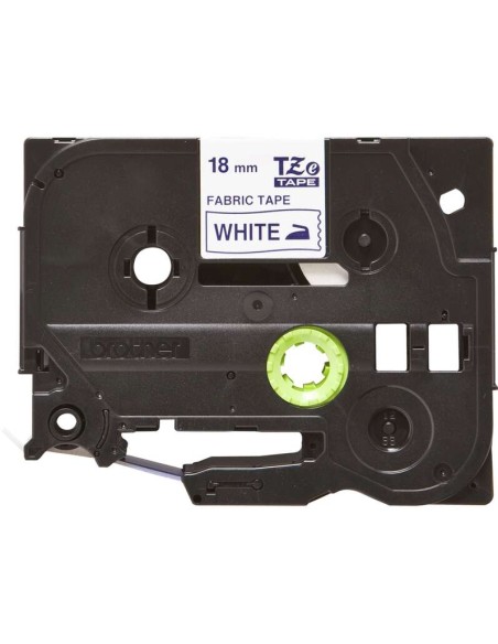 Brother TZeFA4 Fita Têxtil Original de Etiquetas - Texto azul sobre fundo branco - Largura 18mm x 3 metros