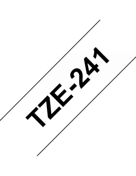 Brother TZe241 Fita Laminada Original de Etiquetas - Texto preto sobre fundo branco - Largura 18mm x 8 metros