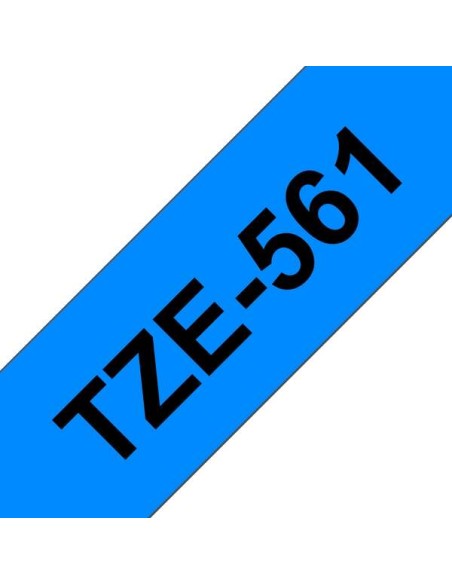 Brother TZe561 Fita Laminada Genérica de Etiquetas - Texto preto sobre fundo azul - Largura 36mm x 8 metros