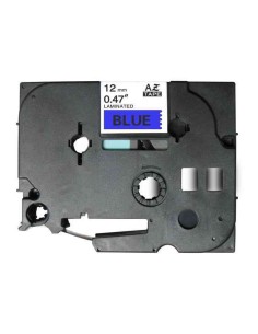 Brother TZe531 Fita Laminada Genérica de Etiquetas - Texto preto sobre fundo azul - Largura 12mm x 8 metros