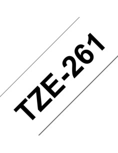 Brother TZe261 Fita Laminada Genérica de Etiquetas - Texto preto sobre fundo branco - Largura 36mm x 8 metros