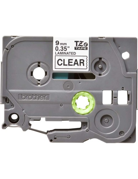 Brother TZe121 Fita Laminada Original de Etiquetas - Texto preto sobre fundo transparente - Largura 9mm x 8 metros